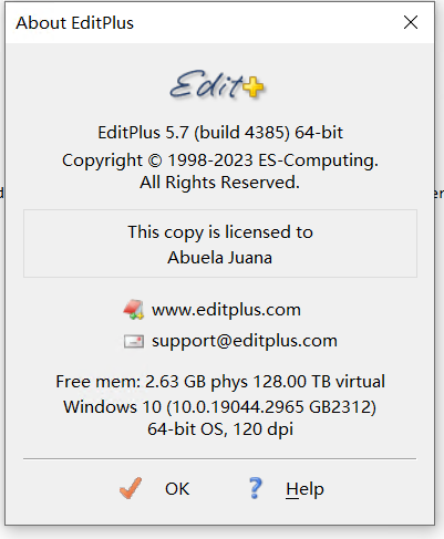 Сборник действующих регистрационных кодов для Editplus 5.7+